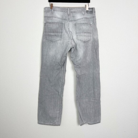 Calvin Klein Mens 36 Gray Distressed Faded Relaxed Straight Jeans Denim - Picture 3 of 13
